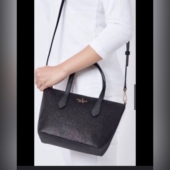 KATE SPADE New York Black Glitter Joeley Small Crossbody Satchel - Picture 10 of 10